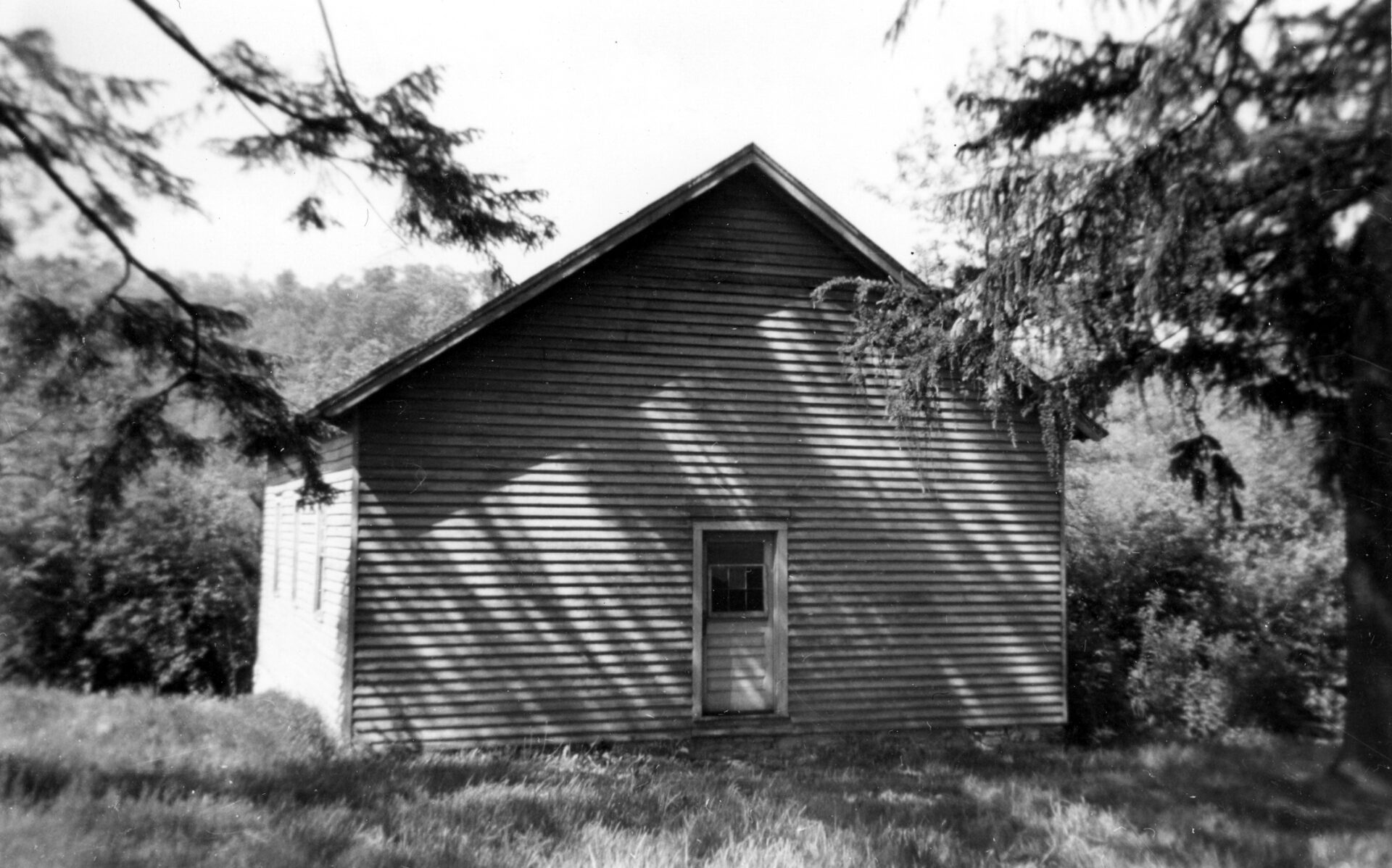 The reconstructed Brush Run Church building at the Campbell Homestead in Bethany, West Virginia.