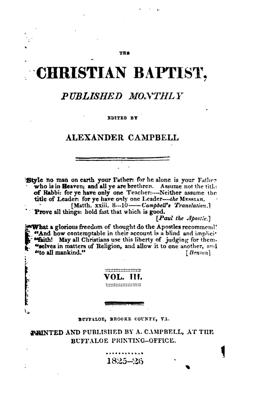 The Christian Baptist